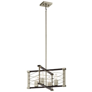 Lente - 4 Light Pendant - with Vintage Industrial inspirations - 13.5 inches tall by 14 inches wide