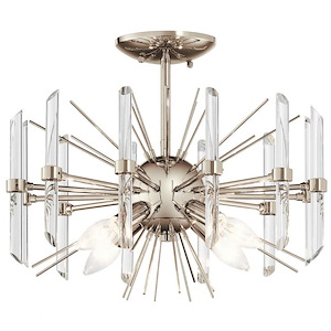 Eris - 4 Light Semi-Flush Mount - With Contemporary Inspirations - 12.75 Inches Tall By 16 Inches Wide - 727272