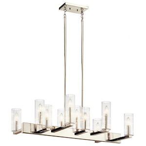 Cleara - 10 light Linear Chandelier - with Transitional inspirations - 16.25 inches tall by 15.75 inches wide