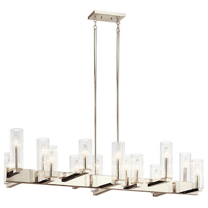Cleara - Fourteen Light Linear Chandelier - with Transitional inspirations - 16.25 inches tall by 17.5 inches wide