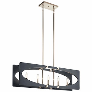 Alscar - 5 Light Linear Chandelier - With Transitional Inspirations - 11.5 Inches Tall By 7.5 Inches Wide