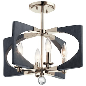 Alscar - 4 Light Semi-Flush Mount - With Transitional Inspirations - 15 Inches Tall By 17.75 Inches Wide