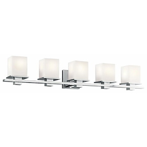 Tully - 5 Light Transitional Bath Vanity Approved for Damp Locations - with Soft Contemporary inspirations - 6.5 inches tall by 40.25 inches wide