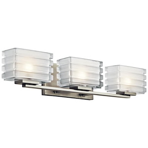 Bazely - 3 Light Bath Vanity Approved For Damp Locations - With Contemporary Inspirations - 24 Inches Wide - 1216395
