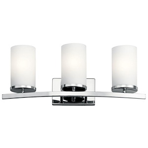 Crosby - 3 Light Bath Vanity Approved for Damp Locations - with Contemporary inspirations - 23 inches wide