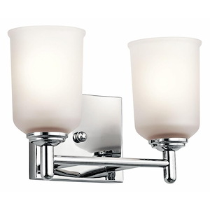 Shailene - 2 Light Bath Vanity Approved for Damp Locations - with Transitional inspirations - 8.25 inches tall by 12.5 inches wide - 456980