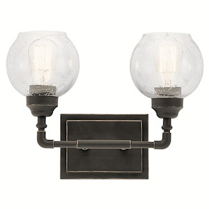 Niles - 2 Light Transitional Bath Vanity - with Vintage Industrial inspirations - 10.75 inches tall by 14.75 inches wide