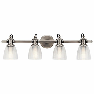 Flagship - 4 Light Bath Vanity Approved For Damp Locations - With Coastal Inspirations - 9.5 Inches Tall By 32.5 Inches Wide