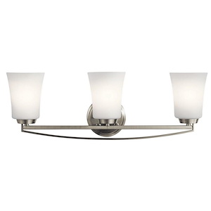 Tao - 3 Light Bath Vanity Approved for Damp Locations - with Contemporary inspirations - 8 inches tall by 24.25 inches wide