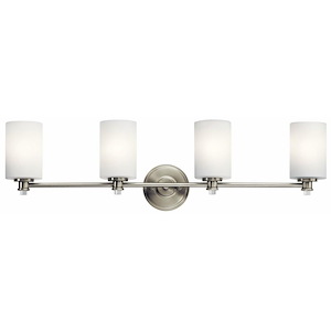 Joelson - 4 Light Swing Arm Bath Vanity Approved for Damp Locations - with Transitional inspirations - 9.25 inches tall by 34 inches wide