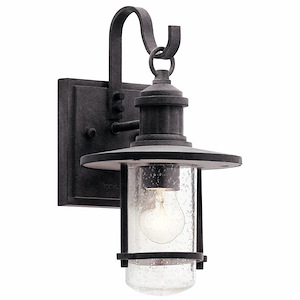 Rustic 1 Light Outdoor Wall Sconce - With Coastal Inspirations - 12.5 Inches Tall By 6.75 Inches Wide