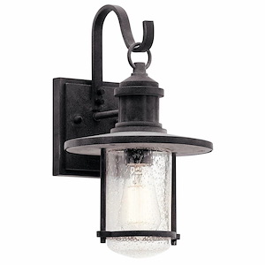 Rustic Outdoor Wall Sconce - With Coastal Inspirations - 14.25 Inches Tall By 8 Inches Wide