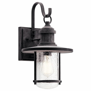 Rustic 1 Light Outdoor Wall Sconce - With Coastal Inspirations - 16.75 Inches Tall By 9.5 Inches Wide