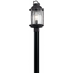 Ashland Bay - 1 Light Outdoor Post Lantern - With Lodge/Country/Rustic Inspirations - 19 Inches Tall By 8.75 Inches Wide