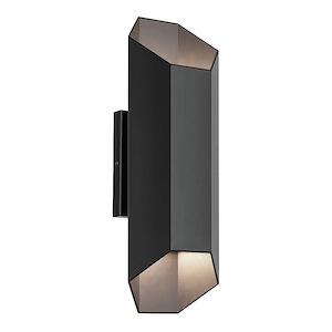 Estella - 16W 2 LED Outdoor Wall Mount In Minimalist Style-16.5 Inches Tall and 6 Inches Wide