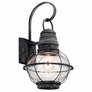 Bridge Point - 1 Light Large Outdoor Wall Mount - With Coastal Inspirations - 20 Inches Tall By 11 Inches Wide