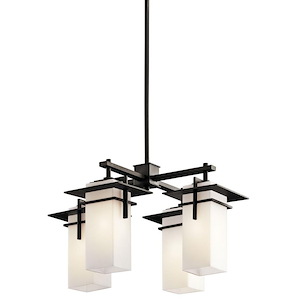Caterham - 4 Light Square Chandelier - With Contemporary Inspirations - 12.75 Inches Tall By 21 Inches Wide