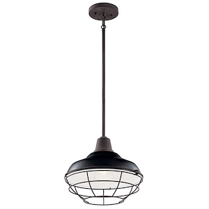 Pier - 1 light Outdoor Convertible Pendant - with Vintage Industrial inspirations - 11 inches tall by 12.5 inches wide - 819672