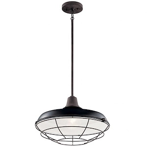 Pier - 1 light Outdoor Convertible Pendant - with Vintage Industrial inspirations - 11 inches tall by 16.5 inches wide - 819673