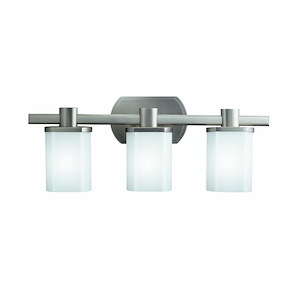 3 Light Bath Fixture - With Contemporary Inspirations - 9 Inches Tall By 22.75 Inches Wide