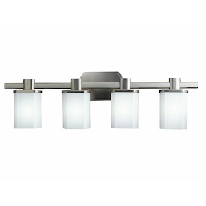 4 Light Bath Fixture - With Contemporary Inspirations - 9 Inches Tall By 30.5 Inches Wide