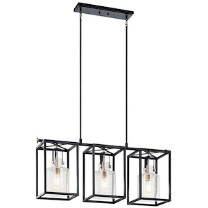 Kitner - 3 Light Linear Chandelier In Vintage Industrial Style-18.5 Inches Tall and 10.5 Inches Wide - 938591
