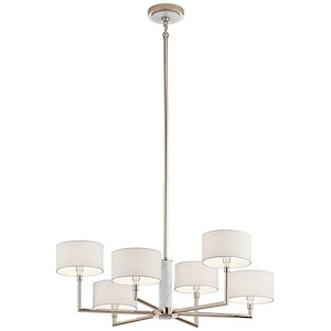 Laurent - 6 light Large Chandelier - with Mid-Century/Retro inspirations - 16 inches tall by 33 inches wide - 938599