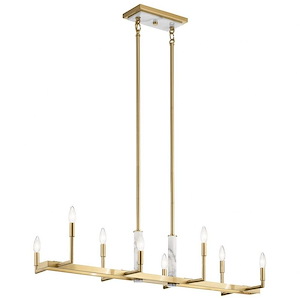 Laurent - 8 light Linear Chandelier - with Mid-Century/Retro inspirations - 16 inches tall by 18.25 inches wide - 938600
