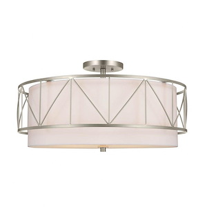 Birkleigh - 4 Light Semi-Flush Mount In Art Deco Style-13 Inches Tall