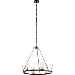 Mathias - 6 Light Meidum Chandelier - With Mid-Century/Retro Inspirations - 23 Inches Tall By 25 Inches Wide