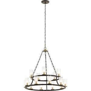 Mathias - Fifteen Light 2-Tier Chandelier - With Mid-Century/Retro Inspirations - 31 Inches Tall By 31.5 Inches Wide - 1216780