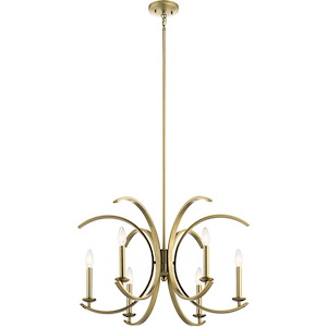 Cassadee - 6 light Meidum Chandelier - with Contemporary inspirations - 16.5 inches tall by 26 inches wide