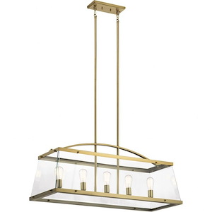 Darton - 5 light Linear Chandelier - with Transitional inspirations - 20.75 inches tall by 16 inches wide - 938618