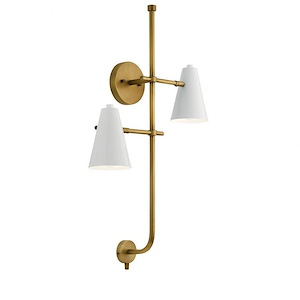 Sylvia - 2 Light Wall Sconce In Mid-Century Modern Style-30.5 Inches Tall and 18.25 Inches Wide