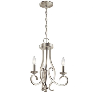 Ania - 3 Light Convertible Chandelier - with Traditional inspirations - 18.25 inches tall by 15 inches wide - 938649