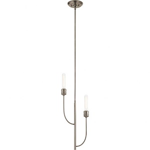 Hatton - 2 light Pendant - with Transitional inspirations - 30 inches tall by 2 inches wide