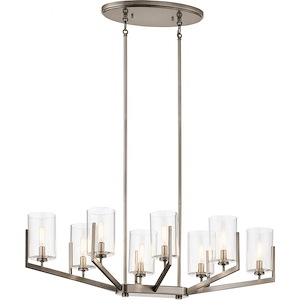 Nye - 8 light Oval Chandelier - with Transitional inspirations - 14.5 inches tall by 16.75 inches wide