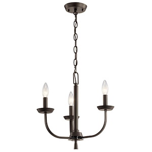 Kennewick - 3 Light Mini Chandelier - with Traditional inspirations - 14.75 inches tall by 16 inches wide - 1031874