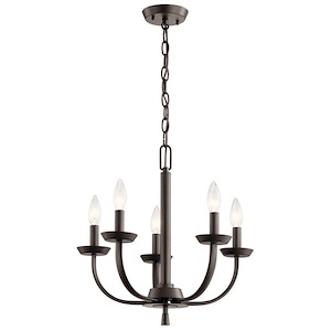 Kennewick - 5 Light Chandelier - with Traditional inspirations - 17 inches tall by 18 inches wide