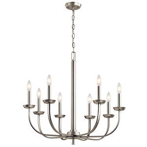 Kennewick - 8 Light Chandelier - with Traditional inspirations - 25 inches tall by 27.25 inches wide