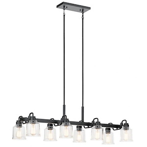 Aivian - 8 Light Double Linear Chandelier In Vintage Industrial Style-13.25 Inches Tall and 17.75 Inches Wide - 1147053