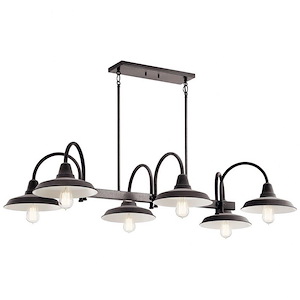 Marrus - 6 Light Double Linear Chandelier In Vintage Industrial Style-9.5 Inches Tall and 28.5 Inches Wide - 1216546