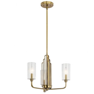 Kimrose - 3 Light Small Chandelier In Art Deco Style-14.75 Inches Tall and 18 Inches Wide - 1031892