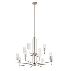 Kimrose - 12 Light 2-Tier Large Chandelier In Art Deco Style-32.25 Inches Tall and 40.5 Inches Wide