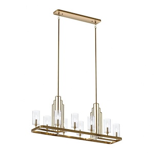 Kimrose - 10 Light Double Linear Chandelier In Art Deco Style-17.75 Inches Tall and 12.75 Inches Wide - 1031895