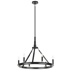 Emmala - 6 Light Medium Chandelier In Art Deco Style-24 Inches Tall and 27 Inches Wide - 1148471