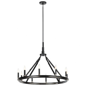 Emmala - 10 Light Large Chandelier In Art Deco Style-27.5 Inches Tall and 34.25 Inches Wide