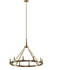 Emmala - 10 Light Large Chandelier In Art Deco Style-27.5 Inches Tall and 34 Inches Wide