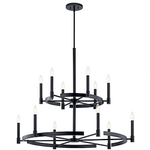 Tolani - 12 Light 2-Tier Large Chandelier In Soft Contemporary Style-33.25 Inches Tall and 40 Inches Wide