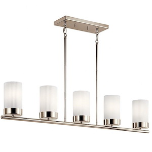 Ciona - 5 Light Linear Chandelier In Art Deco Style-13.5 Inches Tall and 4.25 Inches Wide